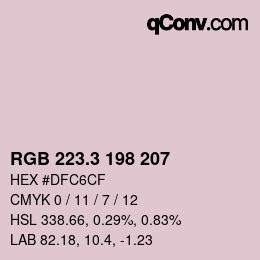カラーコード: RGB 223.3 198 207 | qconv.com