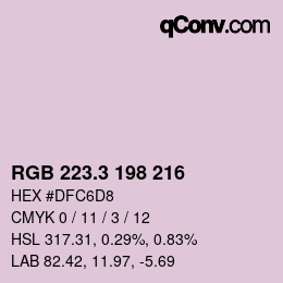 カラーコード: RGB 223.3 198 216 | qconv.com