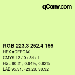 カラーコード: RGB 223.3 252.4 166 | qconv.com