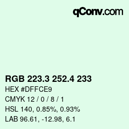 カラーコード: RGB 223.3 252.4 233 | qconv.com
