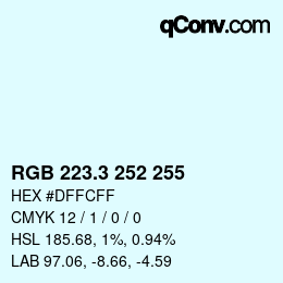 カラーコード: RGB 223.3 252 255 | qconv.com