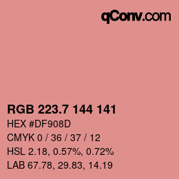カラーコード: RGB 223.7 144 141 | qconv.com