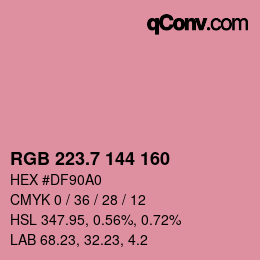 カラーコード: RGB 223.7 144 160 | qconv.com