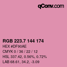 カラーコード: RGB 223.7 144 174 | qconv.com