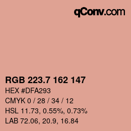 カラーコード: RGB 223.7 162 147 | qconv.com