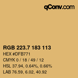 カラーコード: RGB 223.7 183 113 | qconv.com