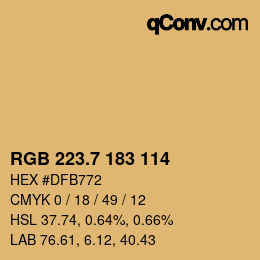 カラーコード: RGB 223.7 183 114 | qconv.com