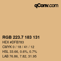 カラーコード: RGB 223.7 183 131 | qconv.com