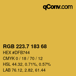 カラーコード: RGB 223.7 183 68 | qconv.com