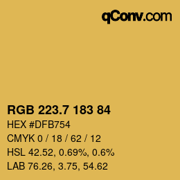カラーコード: RGB 223.7 183 84 | qconv.com