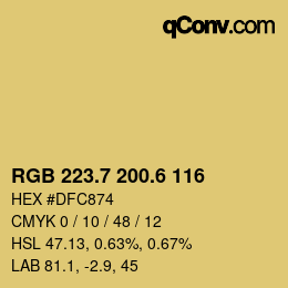 カラーコード: RGB 223.7 200.6 116 | qconv.com