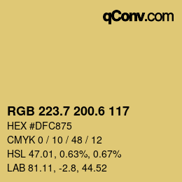 カラーコード: RGB 223.7 200.6 117 | qconv.com