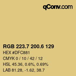 カラーコード: RGB 223.7 200.6 129 | qconv.com