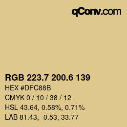 カラーコード: RGB 223.7 200.6 139 | qconv.com