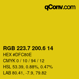 カラーコード: RGB 223.7 200.6 14 | qconv.com