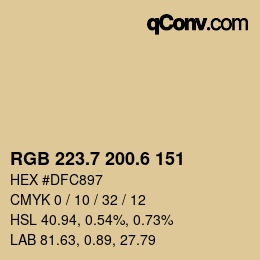 カラーコード: RGB 223.7 200.6 151 | qconv.com