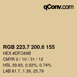 カラーコード: RGB 223.7 200.6 155 | qconv.com