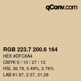 カラーコード: RGB 223.7 200.6 164 | qconv.com