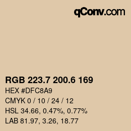 カラーコード: RGB 223.7 200.6 169 | qconv.com