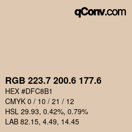 カラーコード: RGB 223.7 200.6 177.6 | qconv.com