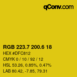 カラーコード: RGB 223.7 200.6 18 | qconv.com