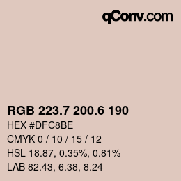 カラーコード: RGB 223.7 200.6 190 | qconv.com