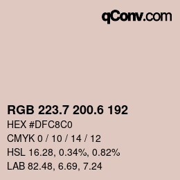 カラーコード: RGB 223.7 200.6 192 | qconv.com