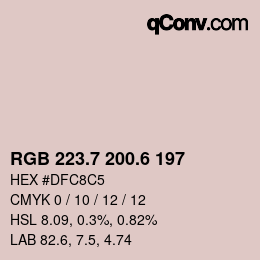 カラーコード: RGB 223.7 200.6 197 | qconv.com