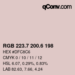 カラーコード: RGB 223.7 200.6 198 | qconv.com
