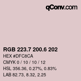 カラーコード: RGB 223.7 200.6 202 | qconv.com