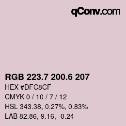 カラーコード: RGB 223.7 200.6 207 | qconv.com
