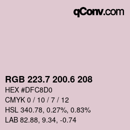 カラーコード: RGB 223.7 200.6 208 | qconv.com