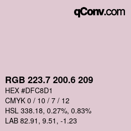 カラーコード: RGB 223.7 200.6 209 | qconv.com