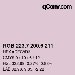 カラーコード: RGB 223.7 200.6 211 | qconv.com