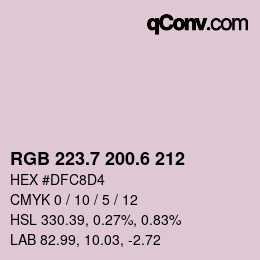 カラーコード: RGB 223.7 200.6 212 | qconv.com