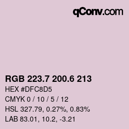 カラーコード: RGB 223.7 200.6 213 | qconv.com