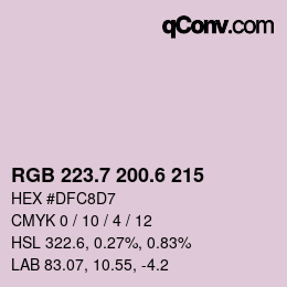 カラーコード: RGB 223.7 200.6 215 | qconv.com