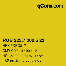 カラーコード: RGB 223.7 200.6 23 | qconv.com