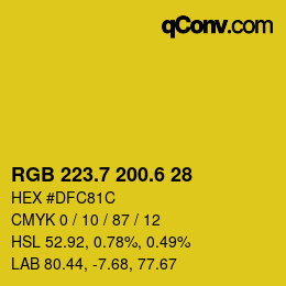 カラーコード: RGB 223.7 200.6 28 | qconv.com