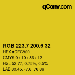 カラーコード: RGB 223.7 200.6 32 | qconv.com