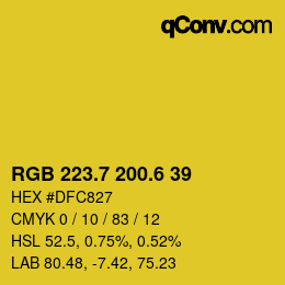 カラーコード: RGB 223.7 200.6 39 | qconv.com