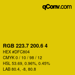 カラーコード: RGB 223.7 200.6 4 | qconv.com
