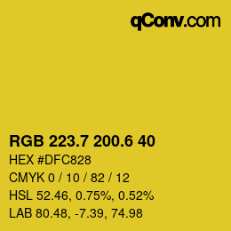 カラーコード: RGB 223.7 200.6 40 | qconv.com