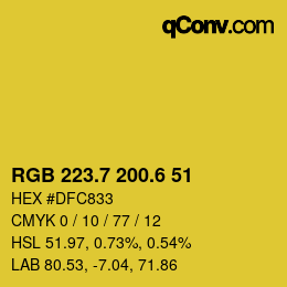 カラーコード: RGB 223.7 200.6 51 | qconv.com