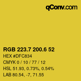 カラーコード: RGB 223.7 200.6 52 | qconv.com