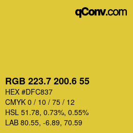 カラーコード: RGB 223.7 200.6 55 | qconv.com