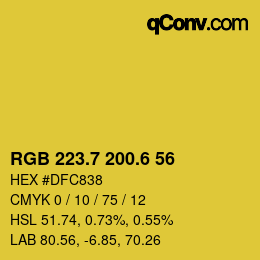 カラーコード: RGB 223.7 200.6 56 | qconv.com