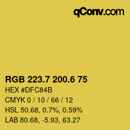 カラーコード: RGB 223.7 200.6 75 | qconv.com