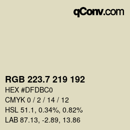 カラーコード: RGB 223.7 219 192 | qconv.com