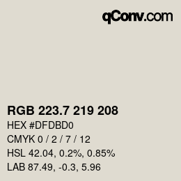 カラーコード: RGB 223.7 219 208 | qconv.com
